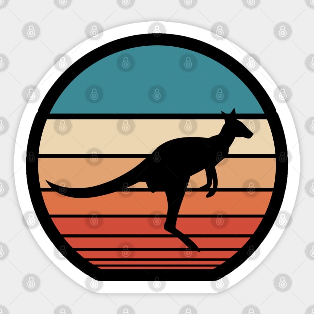 Kangaroo Retro Sunset Sticker by FauQy